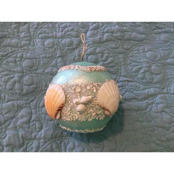 Nautical Seashell Christmas Ornament Ball Handmade - Picture 5 of 8